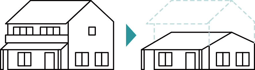2階建てから平屋へ